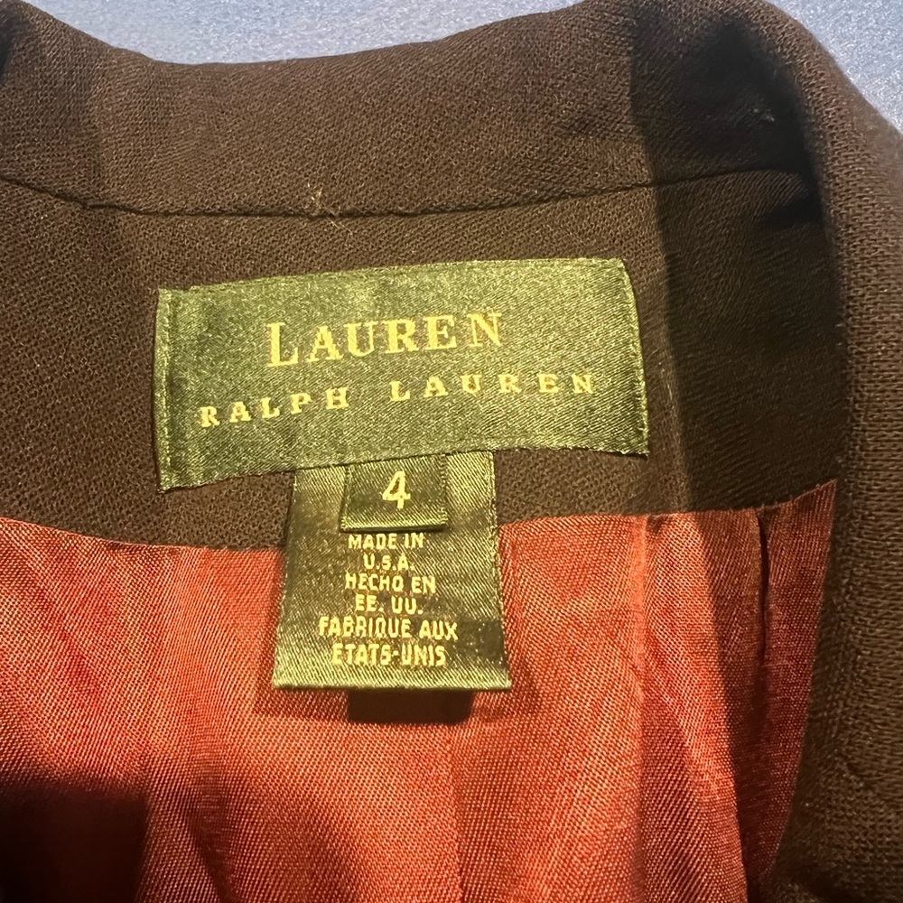 Lauren Ralph Lauren Women’s Blazer Jacket Navy Blue 4 Classic Tailored Wool - Picture 7 of 10